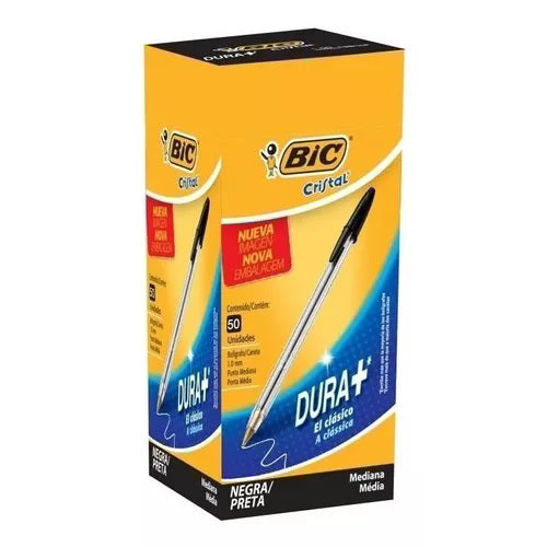 Lapicera Bic Cristal Boligrafo Birome X 50 Unidades Negro