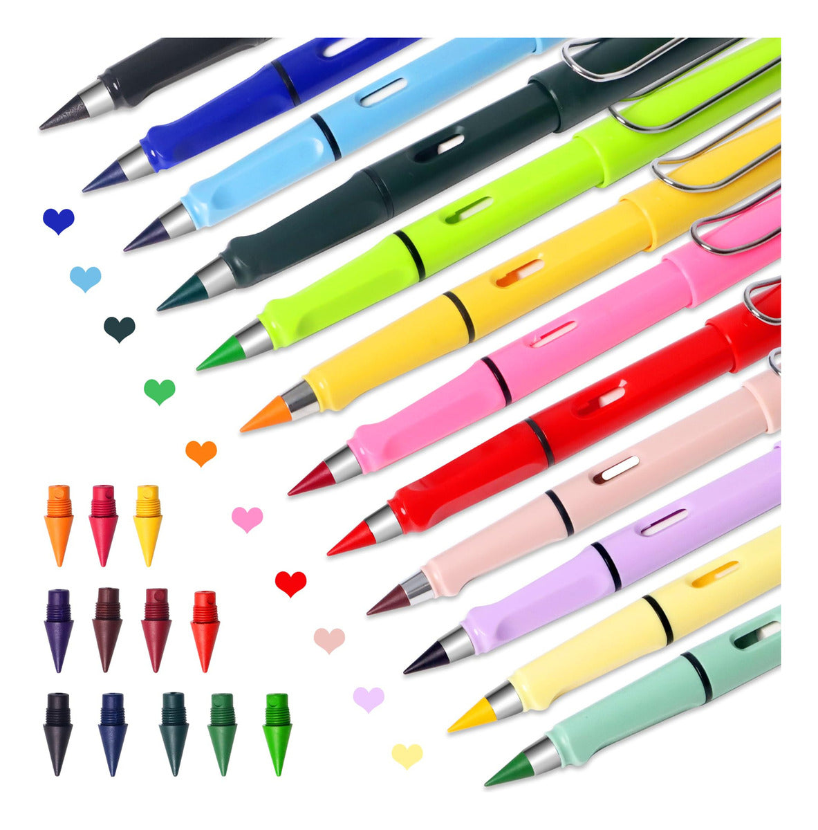 Lápiz Infinito Eterno Mágico Borrador Colores X12 Unidades