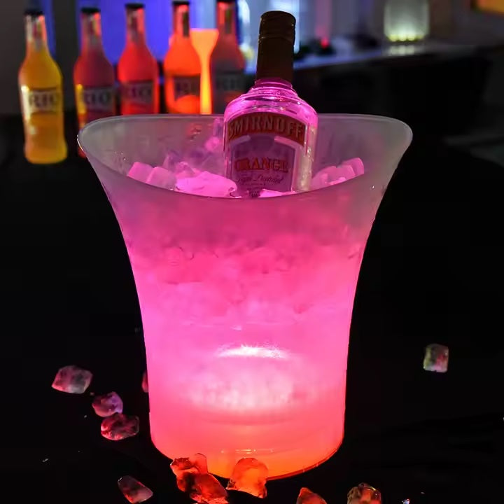 Frapera Hielera Balde Parlante Bt Recargable Luz Rgb Led