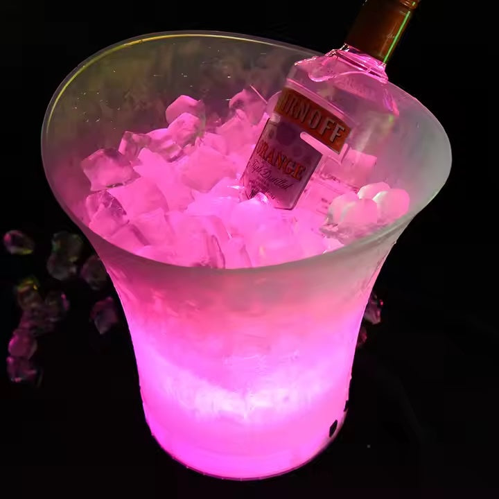 Frapera Hielera Balde Parlante Bt Recargable Luz Rgb Led