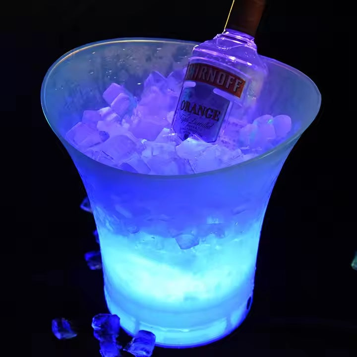 Frapera Hielera Balde Parlante Bt Recargable Luz Rgb Led