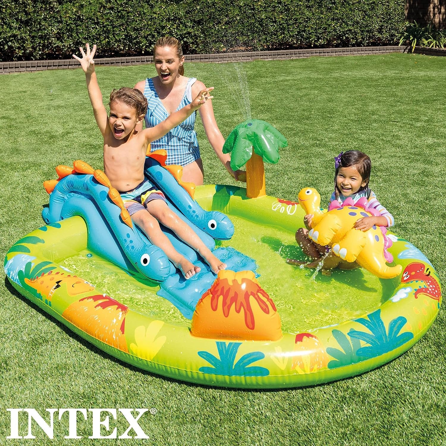 Pileta Playcenter Inflable Tobogan Infantil Intex Dino 57166
