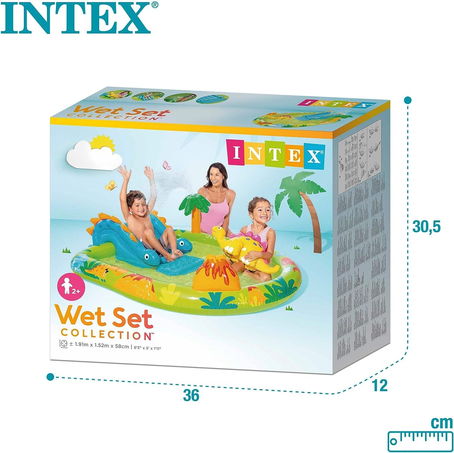 Pileta Playcenter Inflable Tobogan Infantil Intex Dino 57166