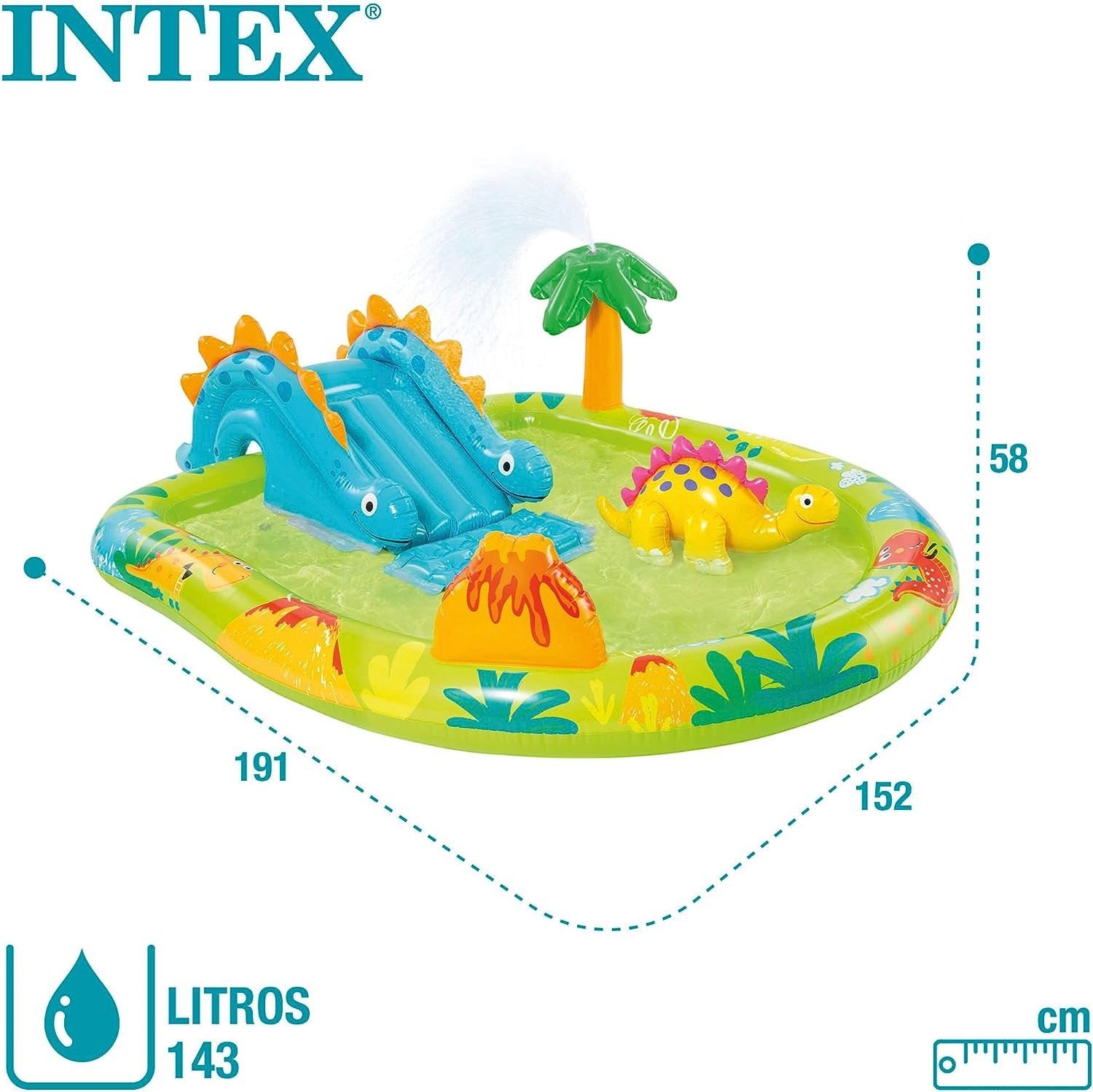 Pileta Playcenter Inflable Tobogan Infantil Intex Dino 57166