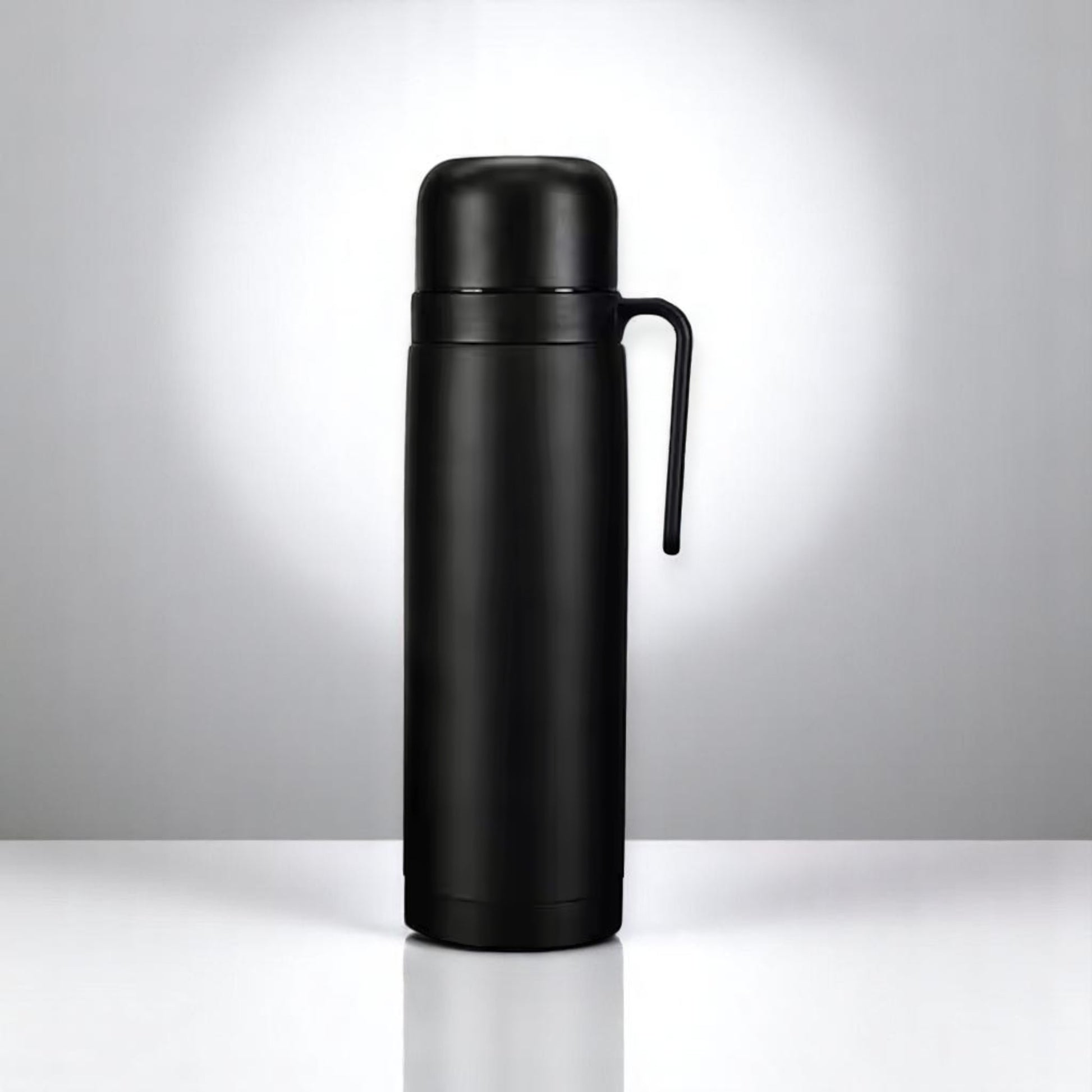 Termo 1 L Media Manija Pico Matero Acero Doble Capa Negro