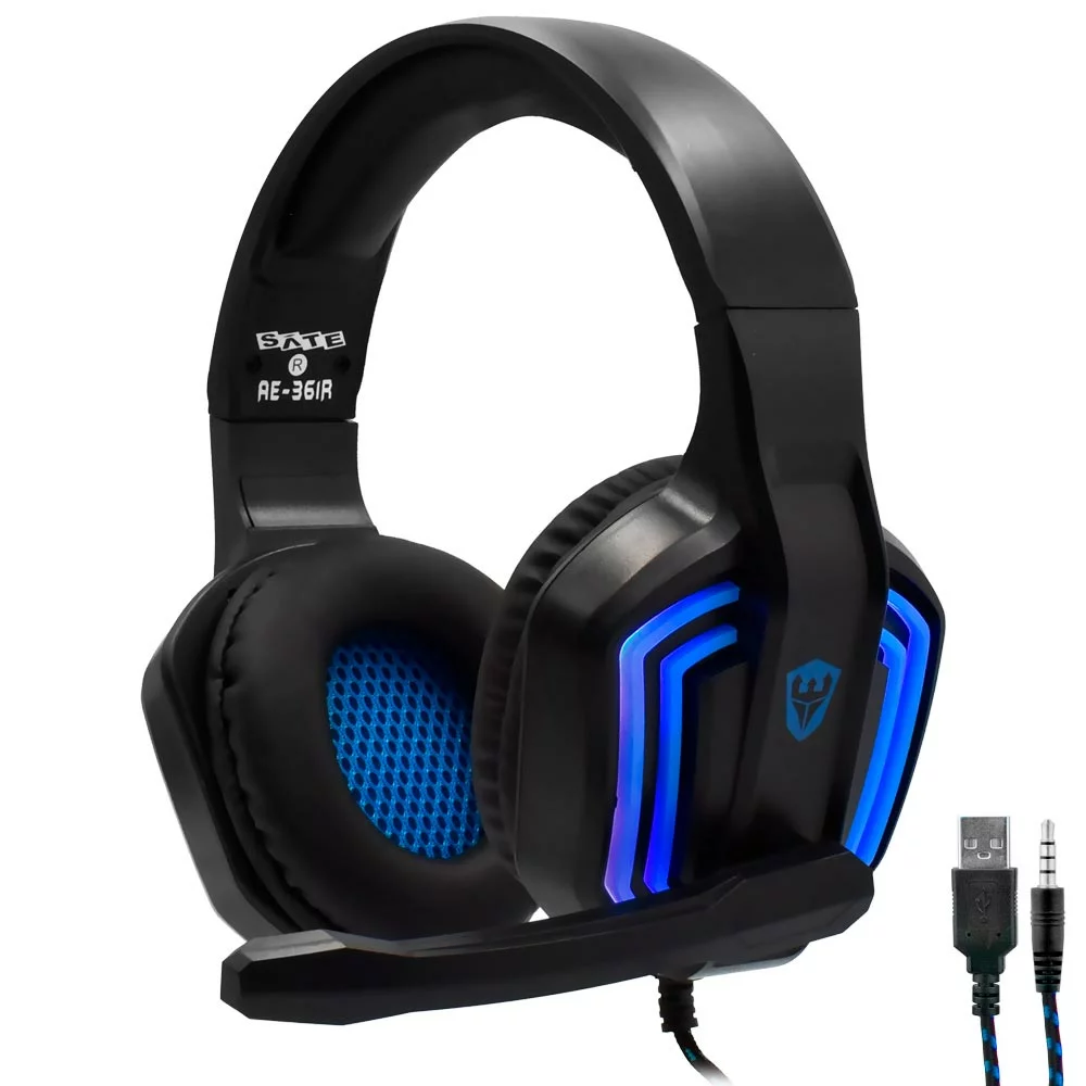 Auricular Gaming Pc Ps4 Xbox Led Usb 3.5mm Sate Ae-361