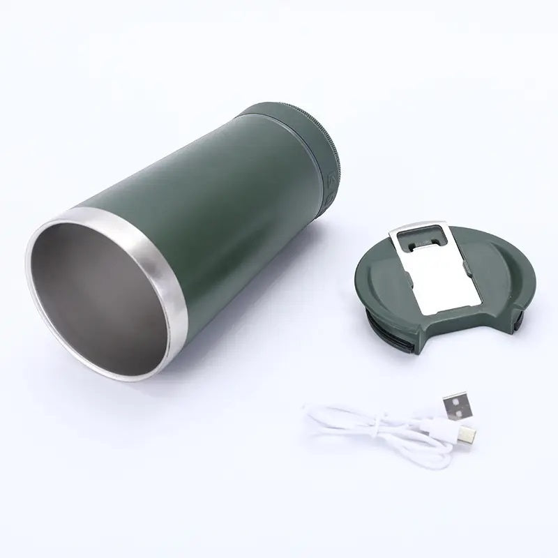 Vaso Térmico Parlante Bluetooth Luces Y Abre Botellas 473ml