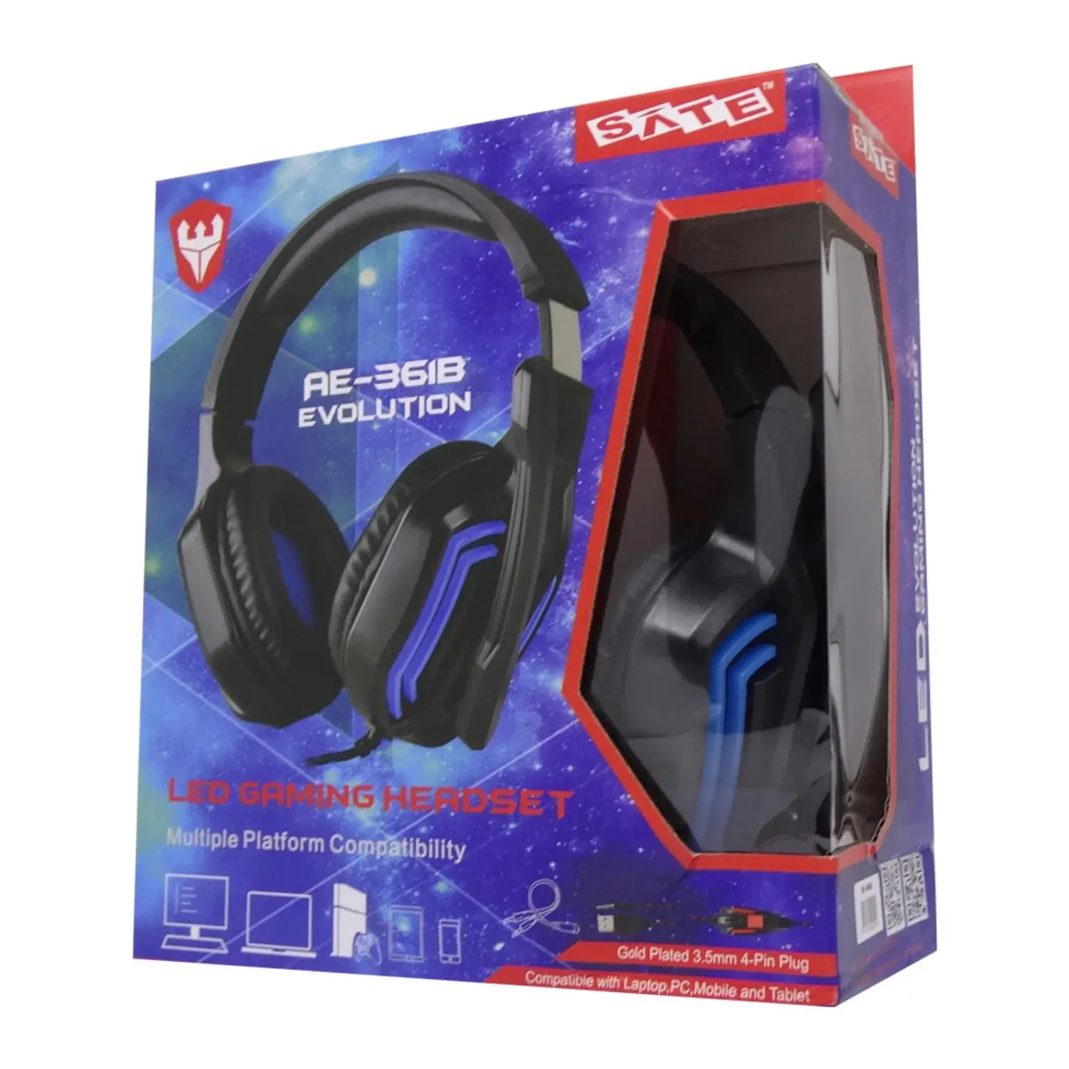 Auricular Gaming Pc Ps4 Xbox Led Usb 3.5mm Sate Ae-361