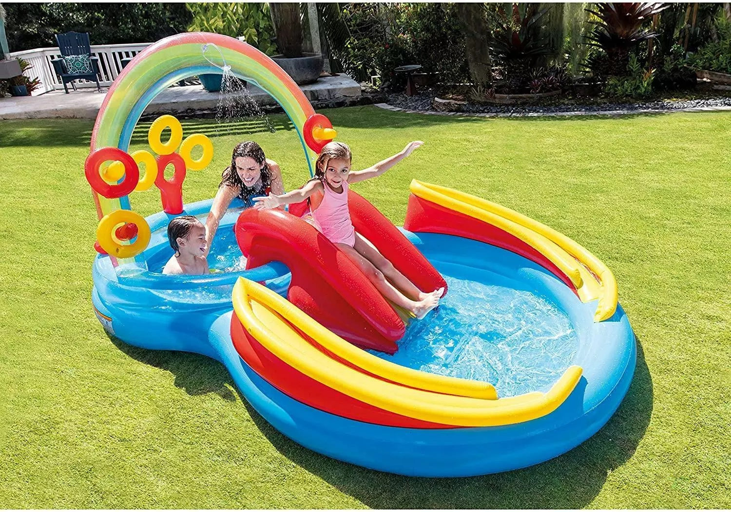 Playcenter Arco Iris Intex Rainbow Tobogan Juegos Inflables