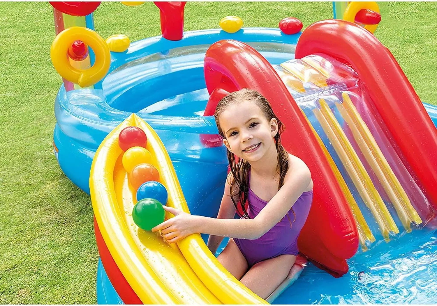 Playcenter Arco Iris Intex Rainbow Tobogan Juegos Inflables
