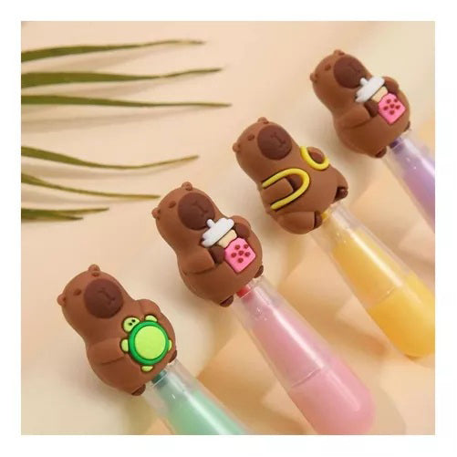 Marcadores Resaltadores Pasteles Capybara X 6 Unidades