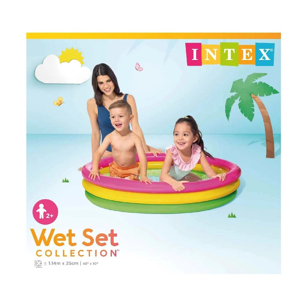 Pileta Inflable Redonda Intex 131lts Rosa Amarilla Y Verde