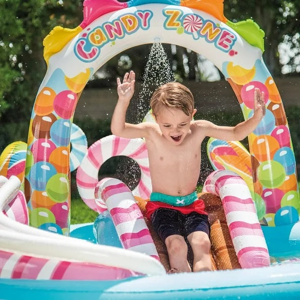 Pileta Playcenter Inflable Infantil Intex Con Tobogan Candy