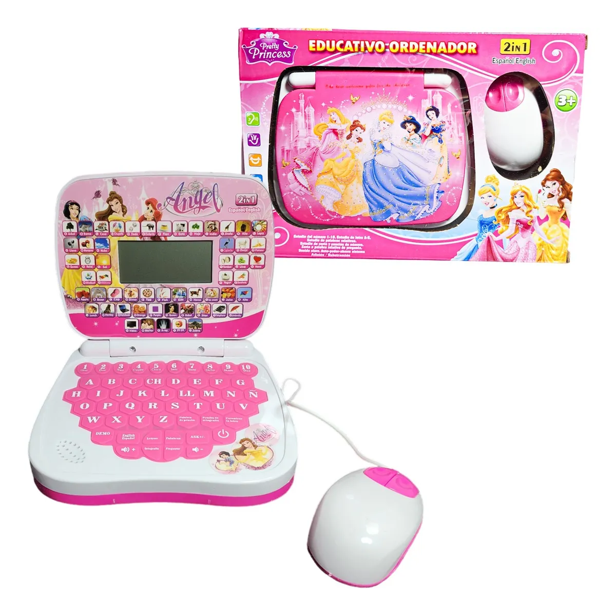 Computadora Laptop Educativa Didáctica Con Mouse Juguete