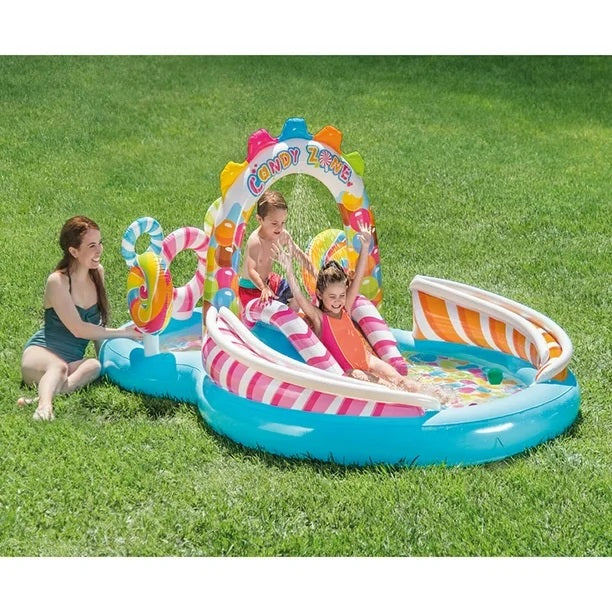 Pileta Playcenter Inflable Infantil Intex Con Tobogan Candy