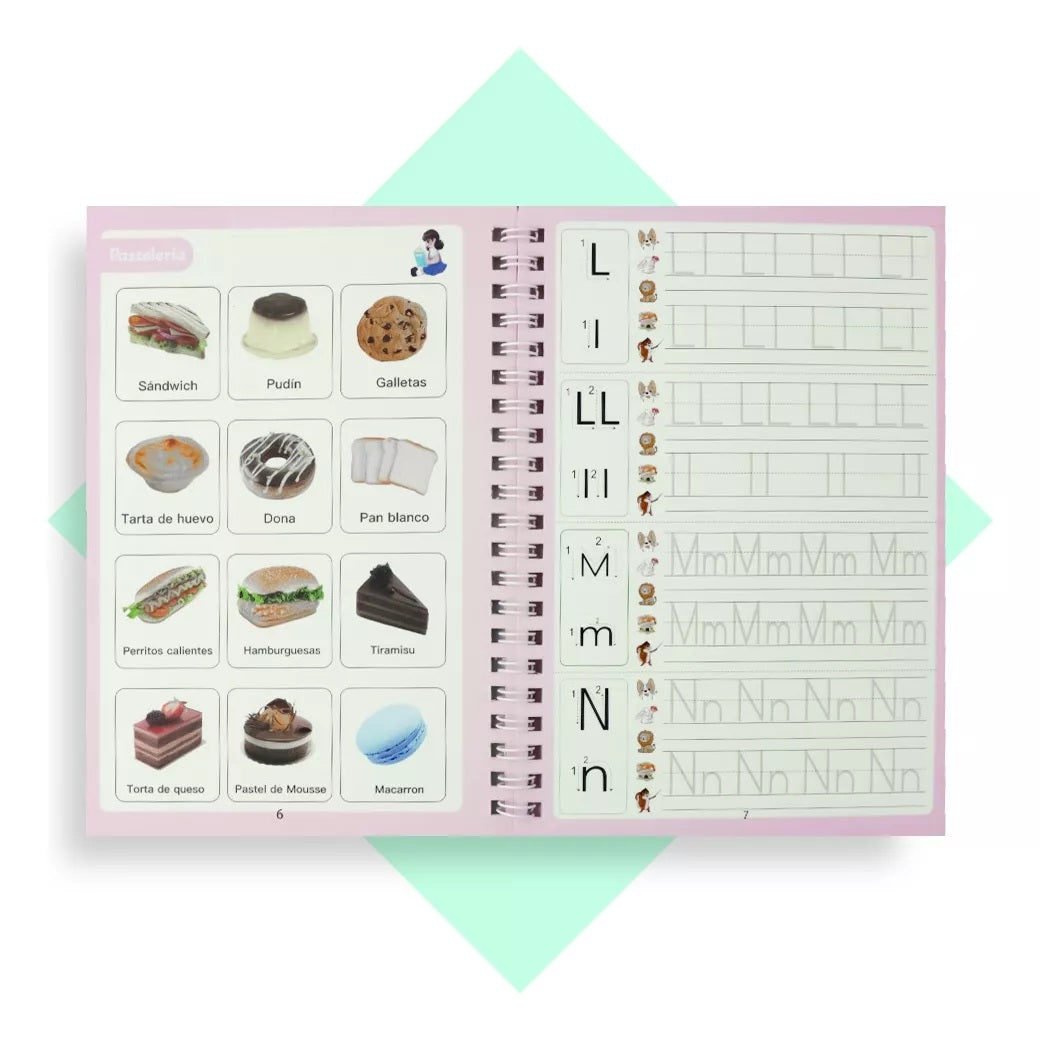 Cuaderno Mágico Educativo En Español Con Relieve Kit X 4