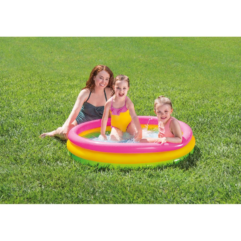 Pileta Inflable Redonda Intex 131lts Rosa Amarilla Y Verde