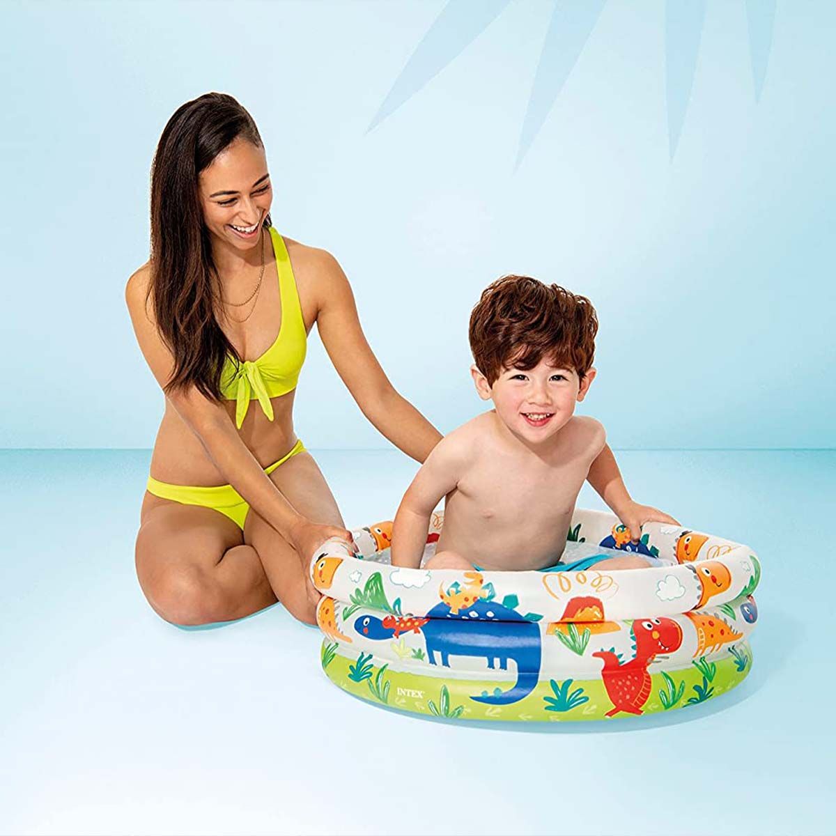 Pileta Inflable Redonda Intex Dinosaurio 28l Multicolor Caja