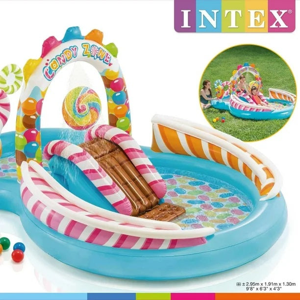 Pileta Playcenter Inflable Infantil Intex Con Tobogan Candy
