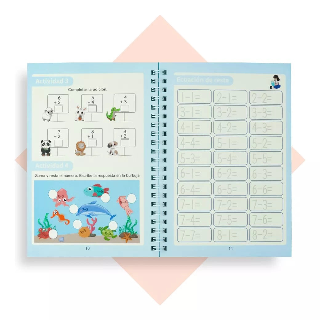 Cuaderno Mágico Educativo En Español Con Relieve Kit X 4