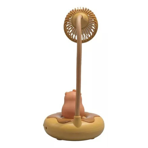 Ventilador De Mesa Con Luz En Capybara Recargable Kawaii