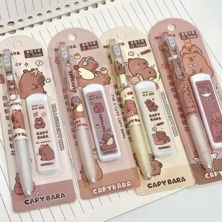 Portaminas Lápiz Escolar Kawaii Capybara Carpincho 0.5mm