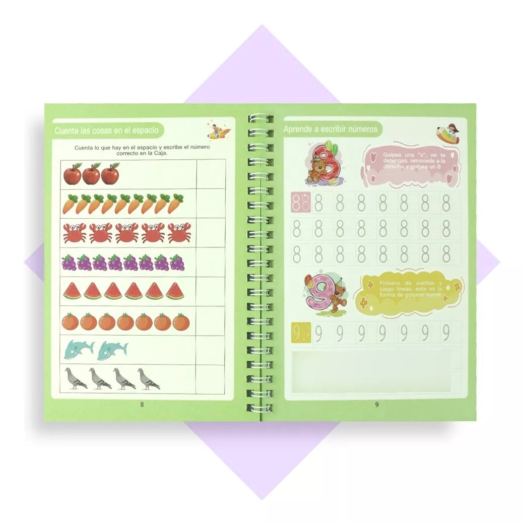 Cuaderno Mágico Educativo En Español Con Relieve Kit X 4