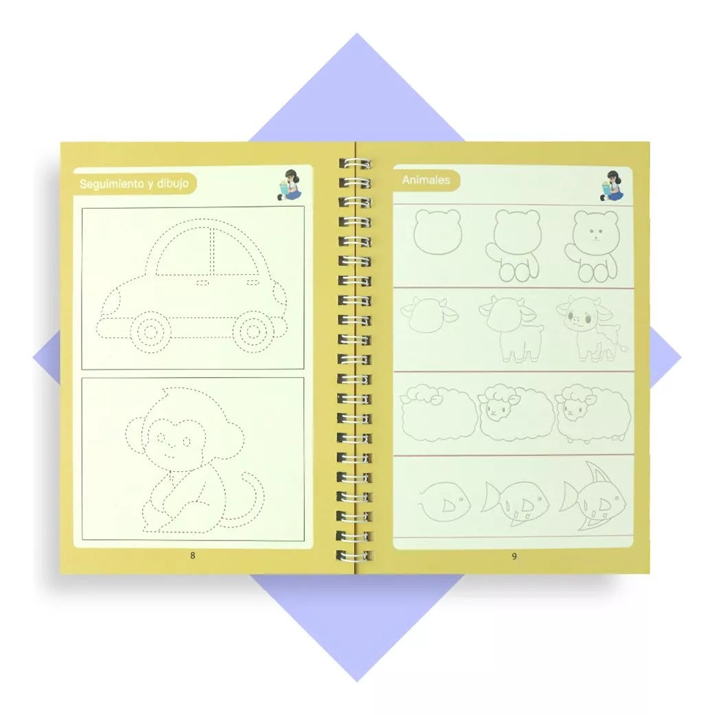 Cuaderno Mágico Educativo En Español Con Relieve Kit X 4