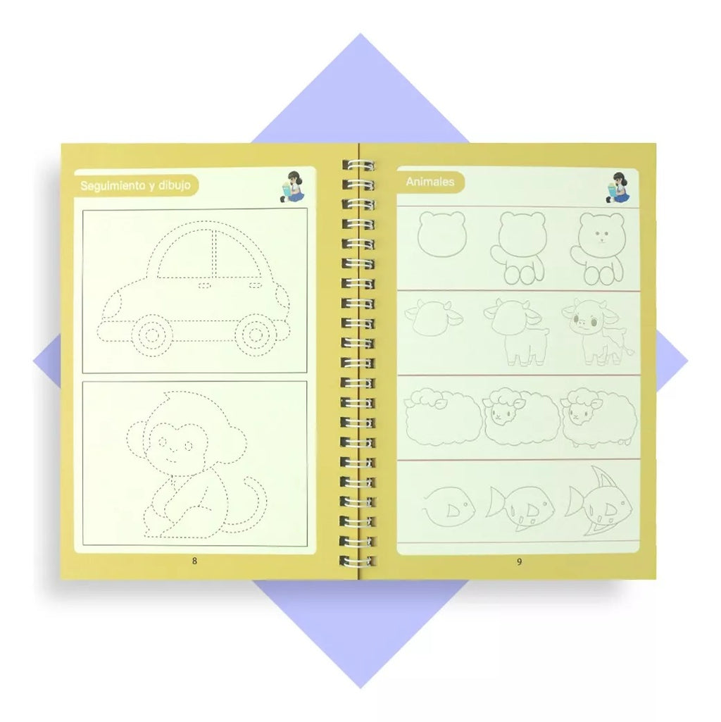 Cuaderno Mágico Educativo En Español Con Relieve Kit X 4