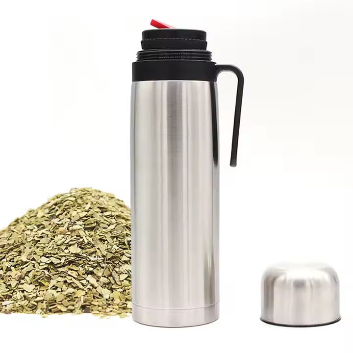 Termo 1 L Media Manija Pico Matero Acero Inox Doble Capa