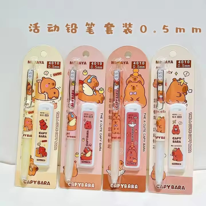 Portaminas Lápiz Escolar Kawaii Capybara Carpincho 0.5mm