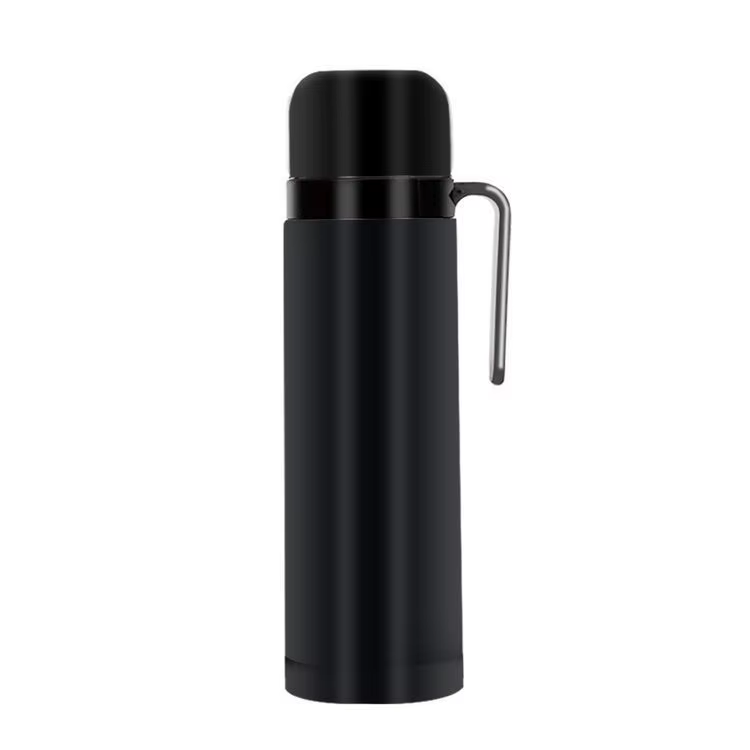 Termo 1 L Media Manija Pico Matero Acero Doble Capa Negro