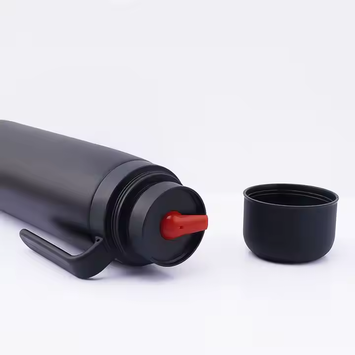 Termo 1 L Media Manija Pico Matero Acero Doble Capa Negro