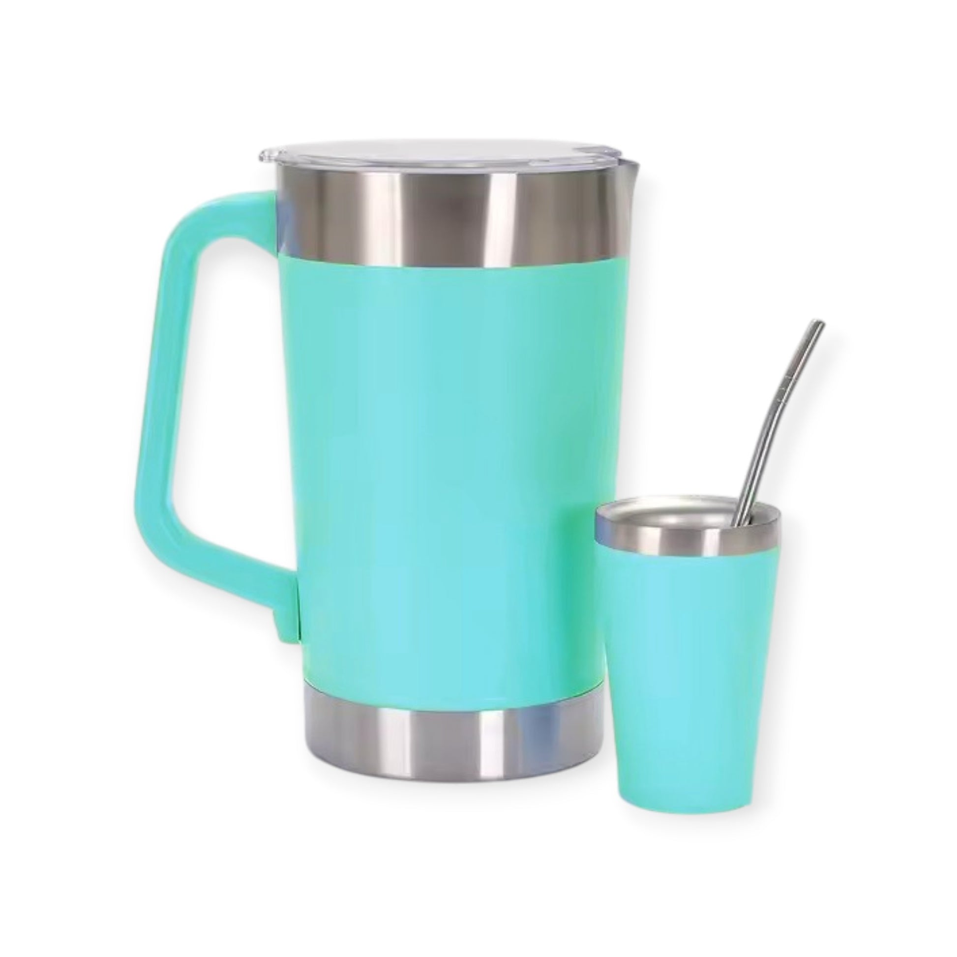 Jarra De Acero Inoxidable Beer Pints 2000ml Con Vaso Mate