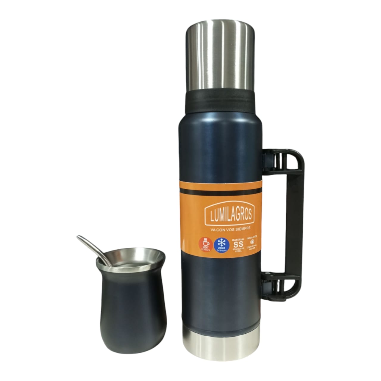 Combo Termo Classic Acero Inoxidable 1.2l + Mate + Bombilla