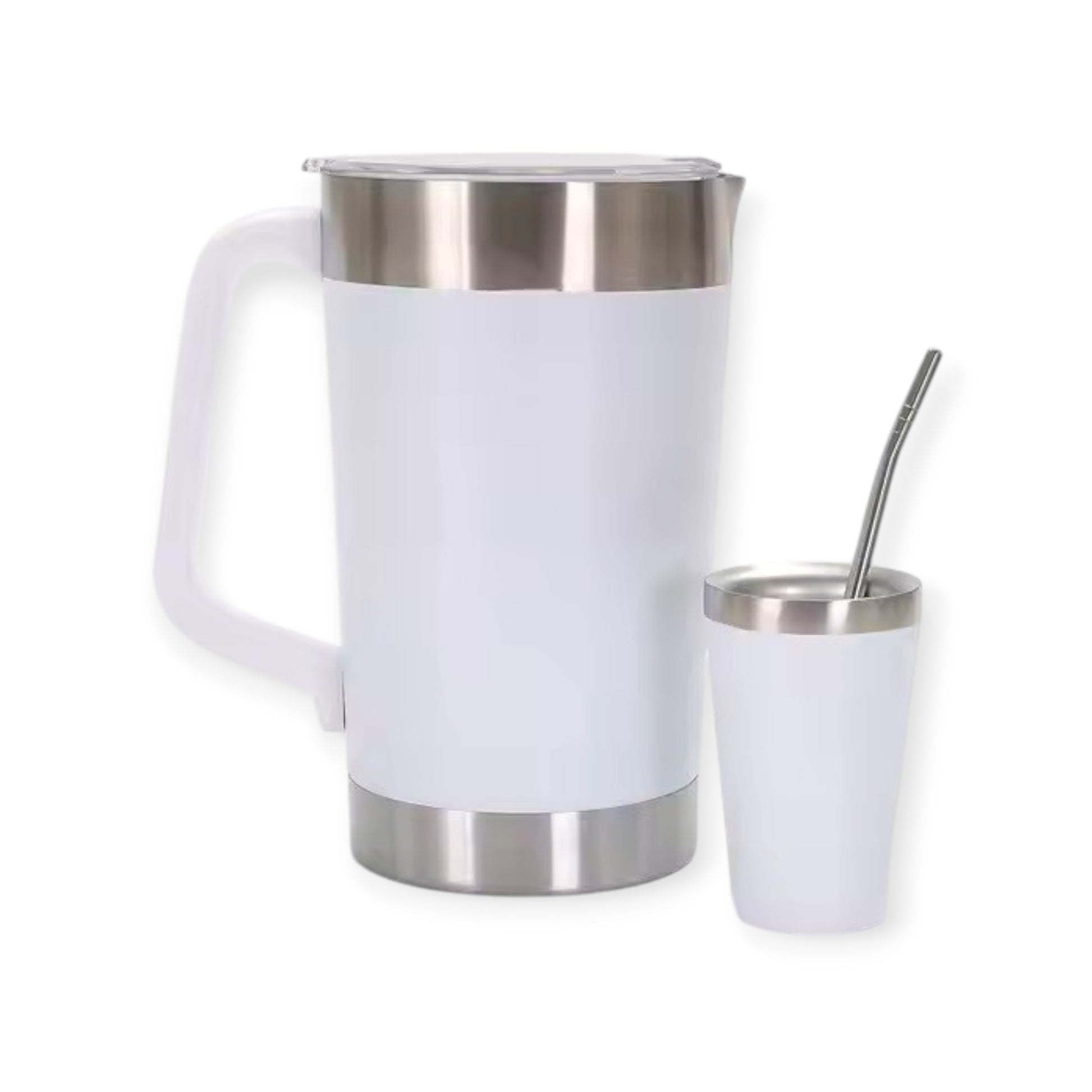 Jarra De Acero Inoxidable Beer Pints 2000ml Con Vaso Mate