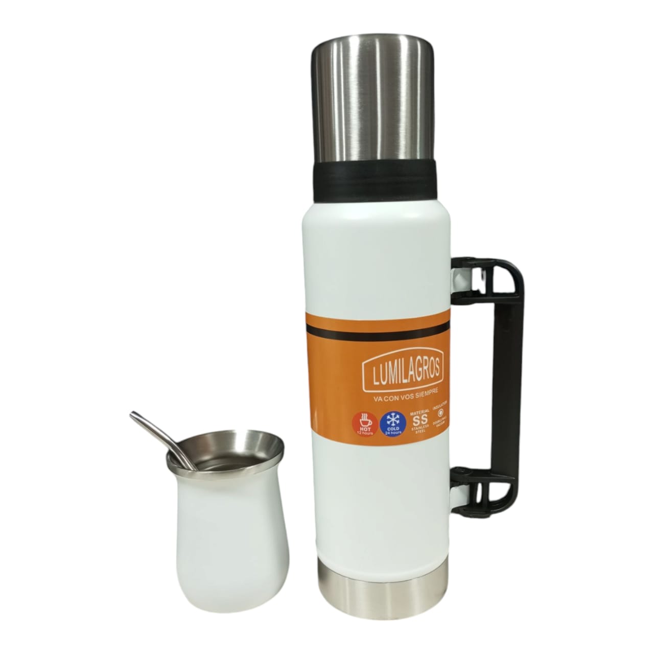 Combo Termo Classic Acero Inoxidable 1.2l + Mate + Bombilla