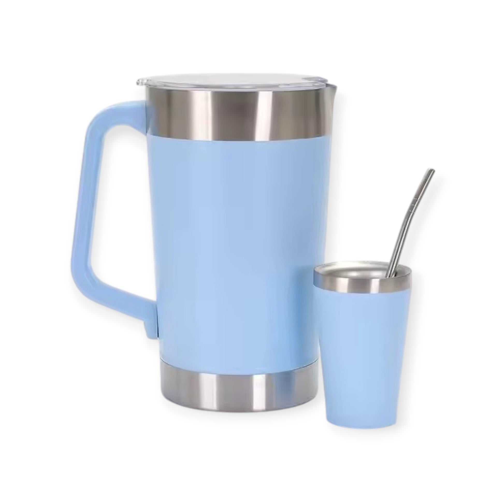 Jarra De Acero Inoxidable Beer Pints 2000ml Con Vaso Mate