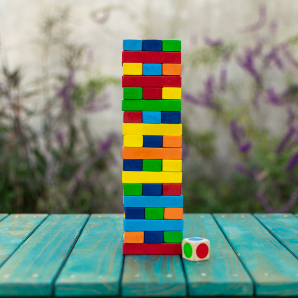 Jenga De Madera Para Niños Torre De Colores
