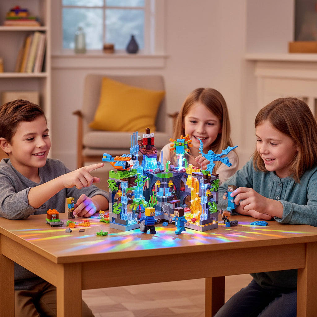 My World Minecraft Gt-128 621 Piezas Luz Colores Park