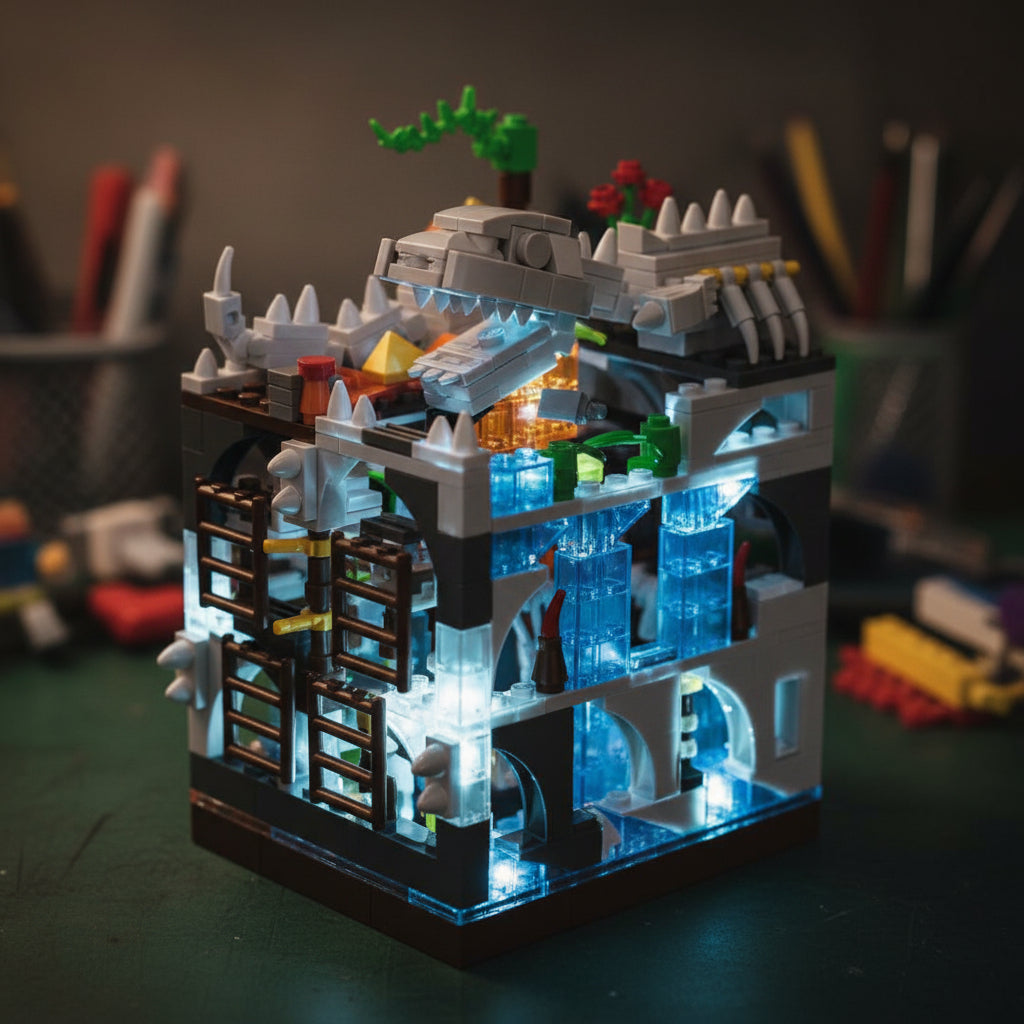 My World Minecraft Gt-129 621 Piezas Luz Colores Dinosaur