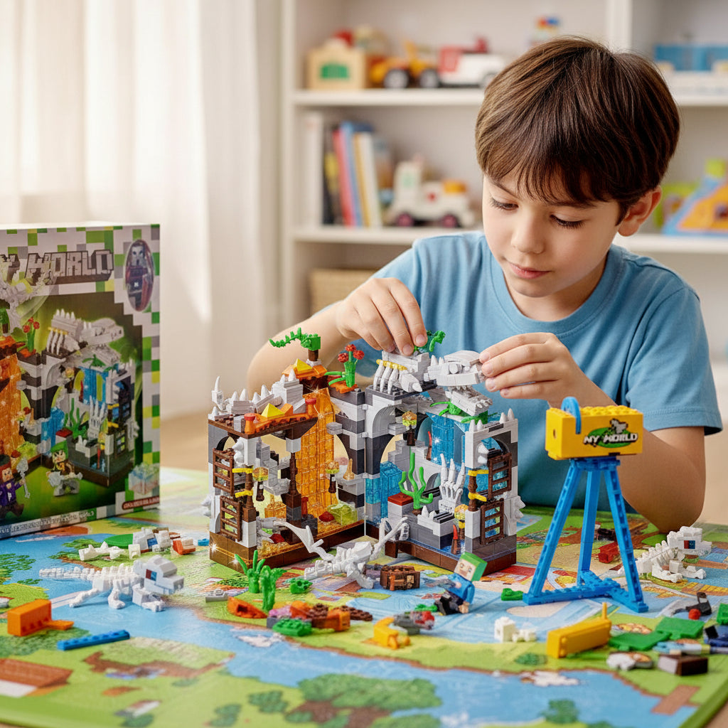 My World Minecraft Gt-129 621 Piezas Luz Colores Dinosaur