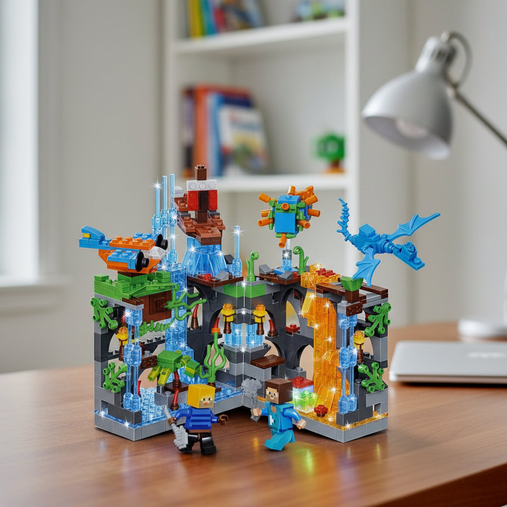 My World Minecraft Gt-128 621 Piezas Luz Colores Park