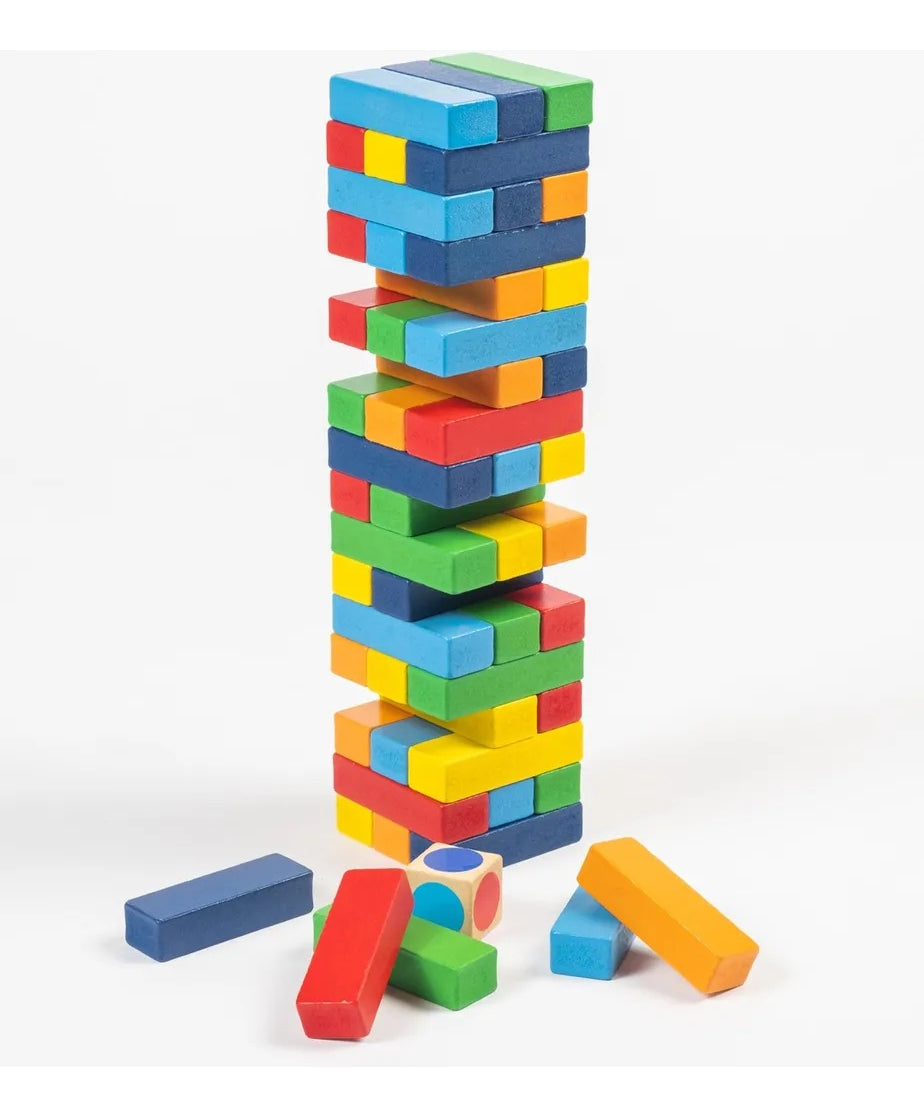 Jenga De Madera Para Niños Torre De Colores