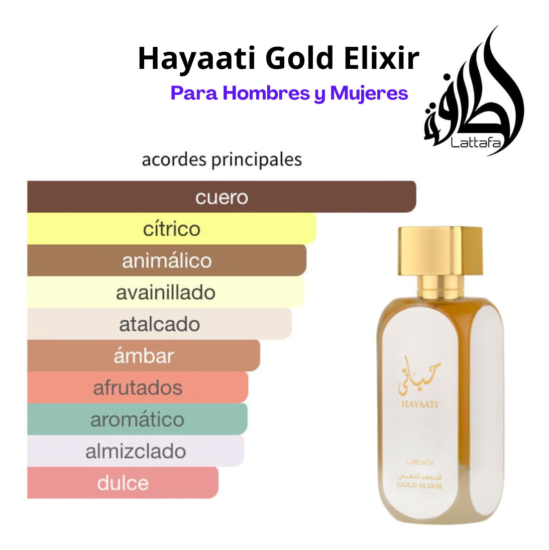 Perfume Lattafa Hayaati Gold Elixir Edp 100ml Unisex Arabe