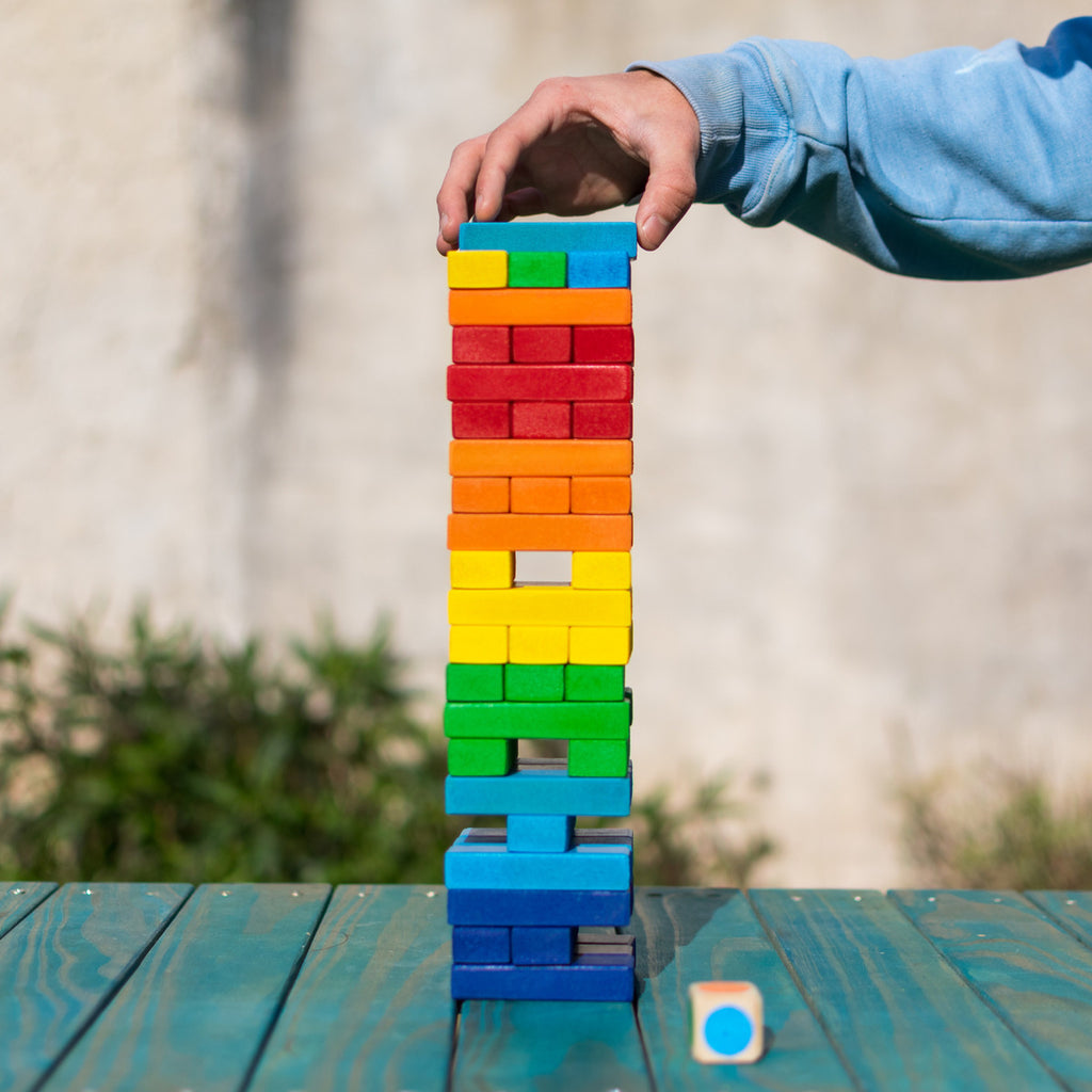 Jenga De Madera Para Niños Torre De Colores
