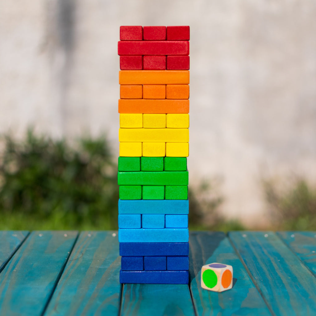 Jenga De Madera Para Niños Torre De Colores