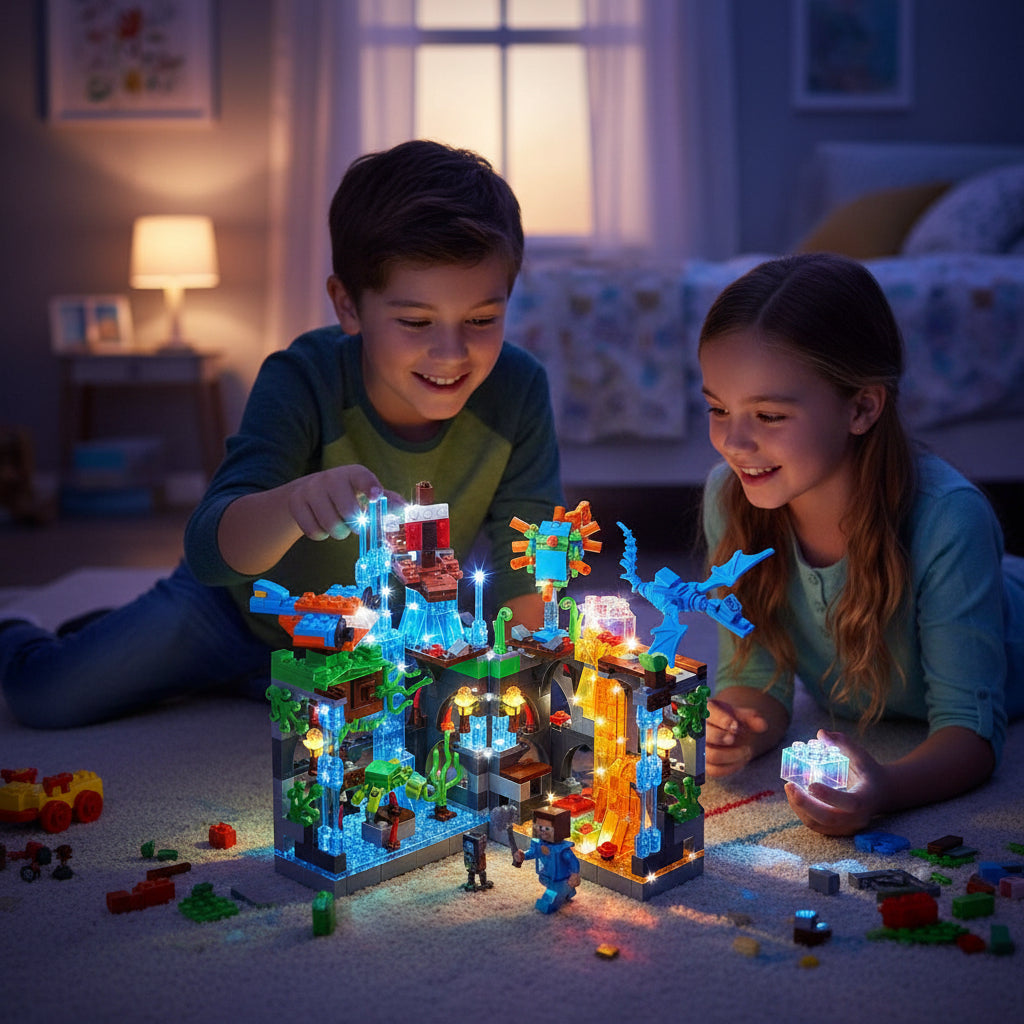 My World Minecraft Gt-128 621 Piezas Luz Colores Park