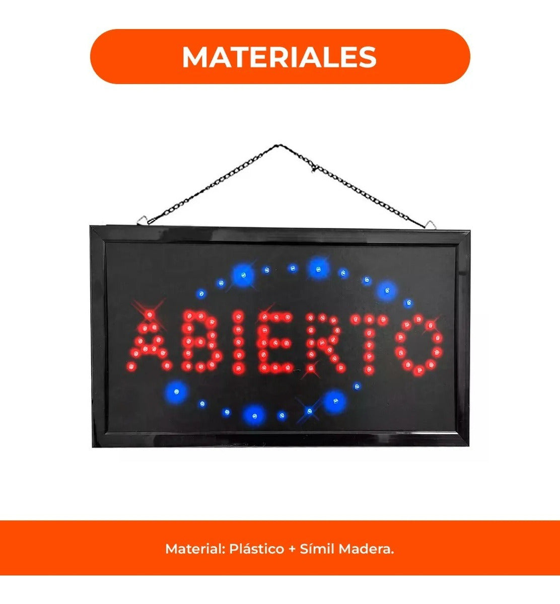 Abierto Cartel Luminoso Led 48 X 25 Cm Oferta Especial