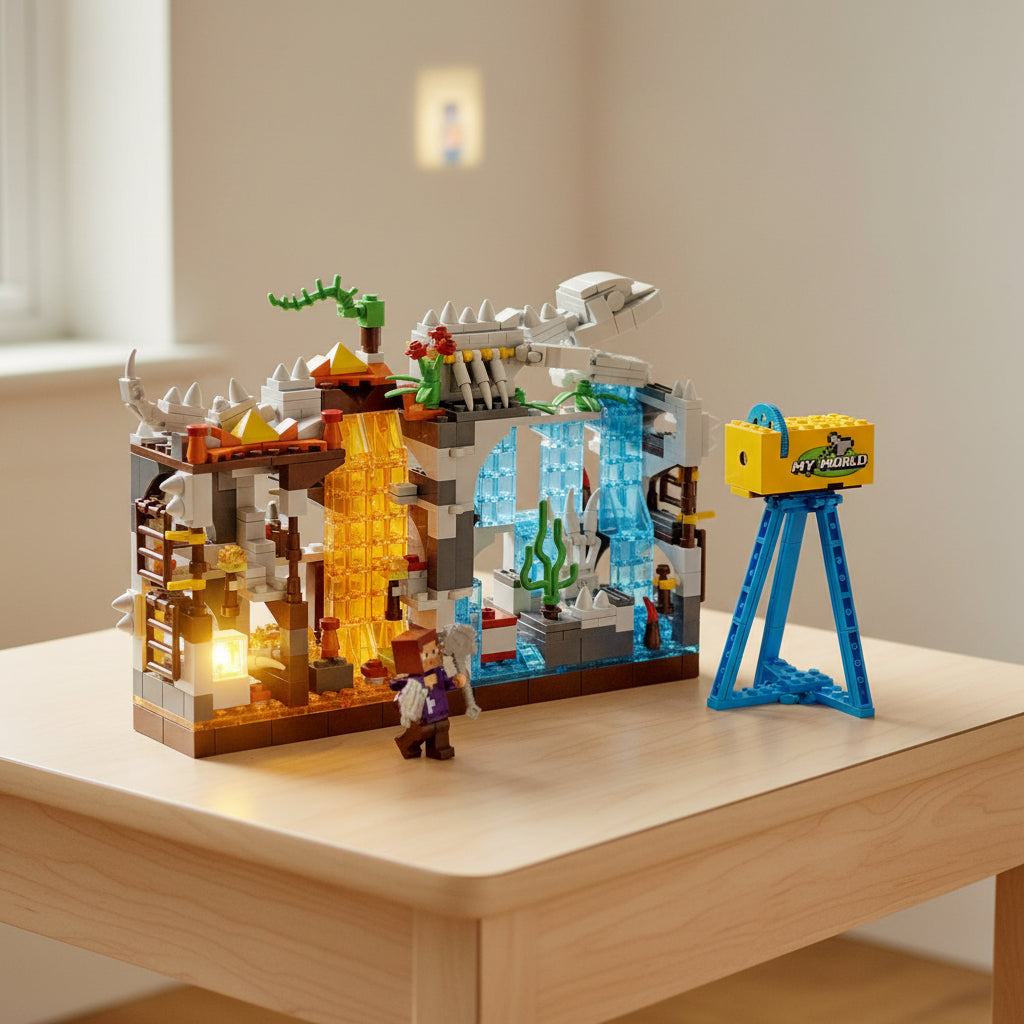 My World Minecraft Gt-129 621 Piezas Luz Colores Dinosaur